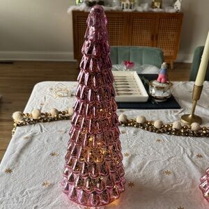 Pink Glass Holiday Tree Decoration